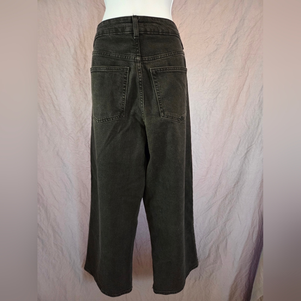 H&M ~ Denim Wide Leg Jeans ~ Washed Black ~ Sz 10 - Picture 8 of 10